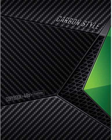 Тетрадь А5, 48 л., HATBER, скоба, клетка, выборочный лак, "CarbonStylee" (5 видов в спайке), 48Т5вмВ1