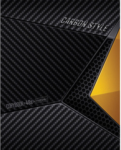 Тетрадь А5, 48 л., HATBER, скоба, клетка, выборочный лак, "CarbonStylee" (5 видов в спайке), 48Т5вмВ1