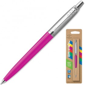 Ручка шариковая PARKER "Jotter Orig Magenta", корпус розовый, нержавеющая сталь, блистер, синяя, 2075996