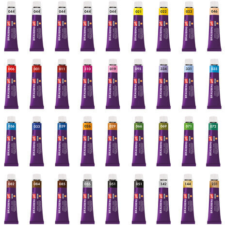 Краски акриловые художественные НАБОР 36 штук, 31 цвет по 12 мл в тубах, BRAUBERG ART DEBUT, 192294