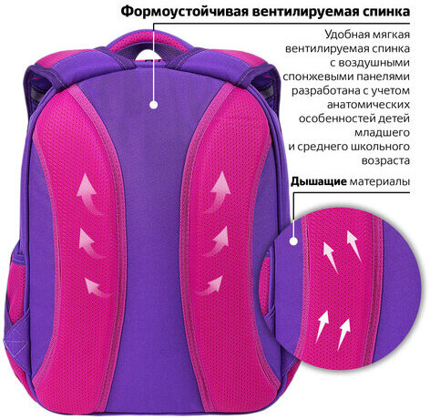 Рюкзак BRAUBERG OPTIMA, 2 отделения, с брелоком, "I love corgi", 3D-панель, 36х27х18 см, 271360