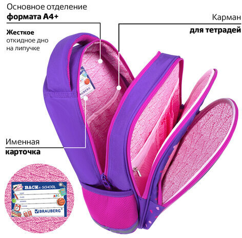 Рюкзак BRAUBERG OPTIMA, 2 отделения, с брелоком, "I love corgi", 3D-панель, 36х27х18 см, 271360