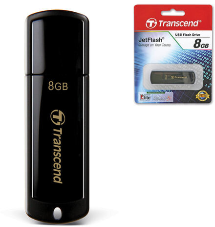 Флеш-диск 8 GB, TRANSCEND Jet Flash 350, USB 2.0, черный, TS8GJF350