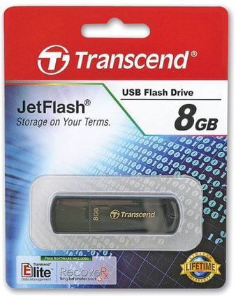 Флеш-диск 8 GB, TRANSCEND Jet Flash 350, USB 2.0, черный, TS8GJF350