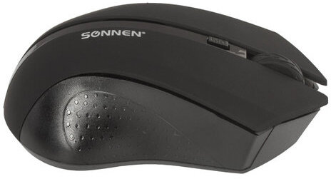 Мышь беспроводная SONNEN WM-250Bk, USB, 1600 dpi, 3 кнопки + 1 колесо-кнопка, оптическая, черная, 512642