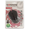 Мышь беспроводная SONNEN WM-250Bk, USB, 1600 dpi, 3 кнопки + 1 колесо-кнопка, оптическая, черная, 512642
