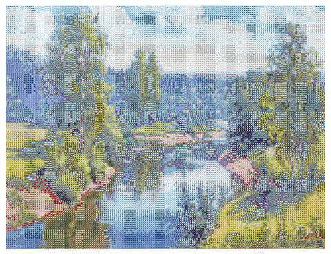 Картина стразами (алмазная мозаика), 30х40 см, ОСТРОВ СОКРОВИЩ "Проточная река", без подрамника, 663851