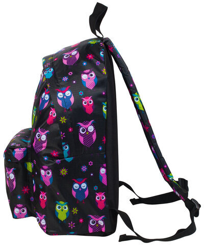 Рюкзак BRAUBERG, универсальный, сити-формат, черный, Совы, 20 литров, 41х32х14 см, 225361
