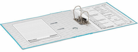 Папка-регистратор BRAUBERG с покрытием из ПВХ, 80 мм, с уголком, бирюзовая (удвоенный срок службы), 227198