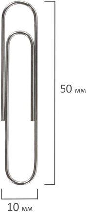 Скрепки большие 50 мм, BRAUBERG, оцинкованные, 50 шт., в картонной коробке, 227589