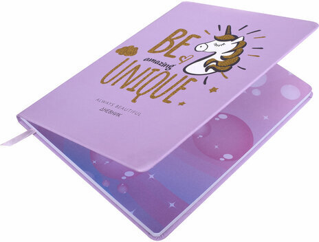 Дневник 1-11 класс 48 л., кожзам (твердая), печать, глиттер, ЮНЛАНДИЯ, "Be Unique", 106202