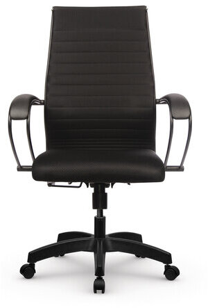 Кресло офисное МЕТТА "К-19" пластик, ткань-сетка, сиденье и спинка мягкие, черное