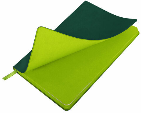 Блокнот А5 (148x218 мм), BRAUBERG "Metropolis Mix", под кожу, 80 л., клетка, темно-зеленый, 111037