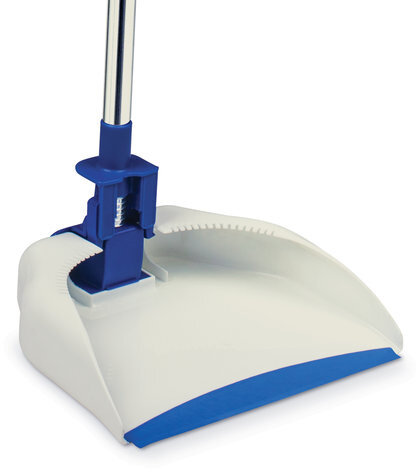 Совок для мусора LAIMA со щеткой-сметкой, механический сбрасыватель, ручка 67 см, резиновая кромка, для дома и офиса, 601473