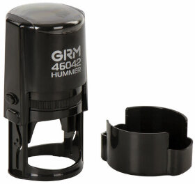 Оснастка для печатей, оттиск D=42 мм, синий, GRM 46042 Hummer, корпус черный, крышка, подушка, 121500200