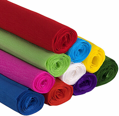 Бумага гофрированная/креповая, 32 г/м2, 50х250 см, 10 рулонов, яркие цвета, BRAUBERG, 112556