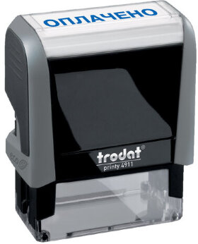 Штамп стандартный &quot;ОПЛАЧЕНО&quot;, оттиск 38х14 мм, синий, TRODAT 4911P4-1.2, 53559