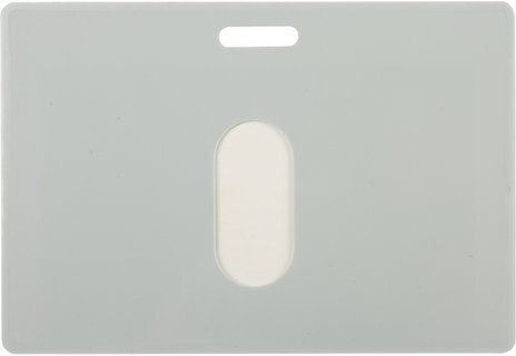 Бейдж горизонтальный (55х85 мм), без держателя, СЕРЫЙ, твердый пластик, BRAUBERG, 235759