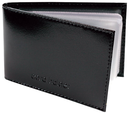 Визитница карманная BEFLER "Classic" на 40 визиток, натуральная кожа, тиснение, черная, К.5.-1