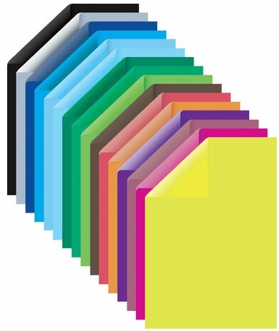 Картон цветной А4 2-сторонний МЕЛОВАННЫЙ EXTRA 16 листов 16 цветов, BRAUBERG, 200х290 мм, 115166