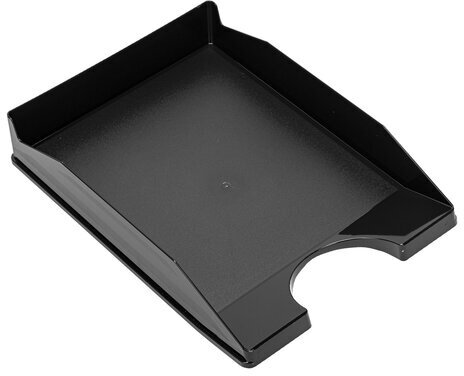 Лоток горизонтальный для бумаг КОМПЛЕКТ 2 шт., BRAUBERG "Modern", 346х254х61 мм, черный, 238024