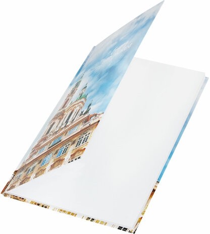 Блокнот БОЛЬШОЙ ФОРМАТ (205х290 мм) А4, 80л, твердый, клетка, STAFF, "Город", 114405