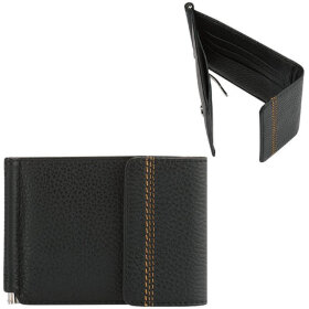 Зажим для купюр FABULA &quot;Brooklyn&quot;, натуральная кожа, контрастная отстрочка, 86х126 мм, черный, Z.11.BR