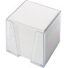 Блок для записей ОФИСМАГ в подставке прозрачной, куб 9х9х9 см, белый, белизна 95-98%, 127798