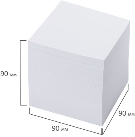 Блок для записей ОФИСМАГ в подставке прозрачной, куб 9х9х9 см, белый, белизна 95-98%, 127798