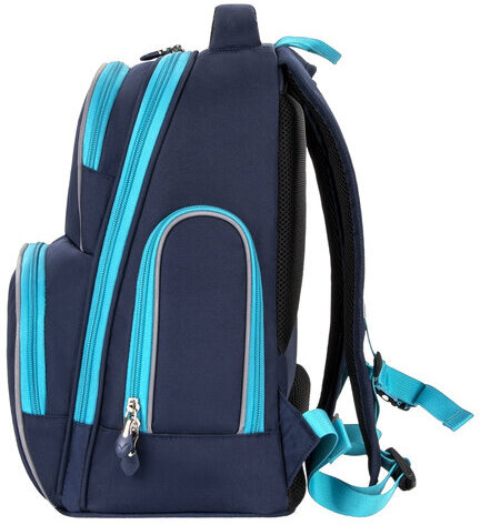 Рюкзак BRAUBERG CLASSIC, легкий каркас, премиум материал, Speed, синий, 37х32х21 см, 270088