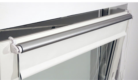 Штора рулонная светонепроницаемая (Блэкаут) BRABIX 60х175 см, белый/серебро, 606007