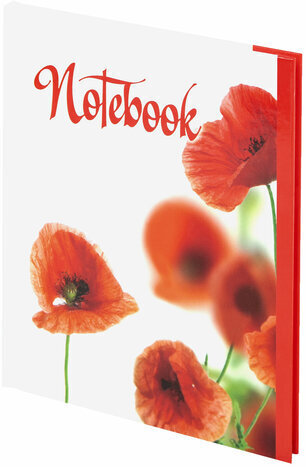 Блокнот МАЛЫЙ ФОРМАТ 110х147 мм А6, 80 л., ламинированная обложка, выборочный лак, клетка, BRAUBERG, "Красные маки", 123243