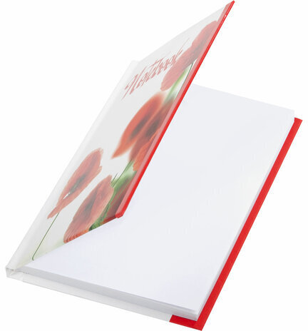 Блокнот МАЛЫЙ ФОРМАТ 110х147 мм А6, 80 л., ламинированная обложка, выборочный лак, клетка, BRAUBERG, "Красные маки", 123243