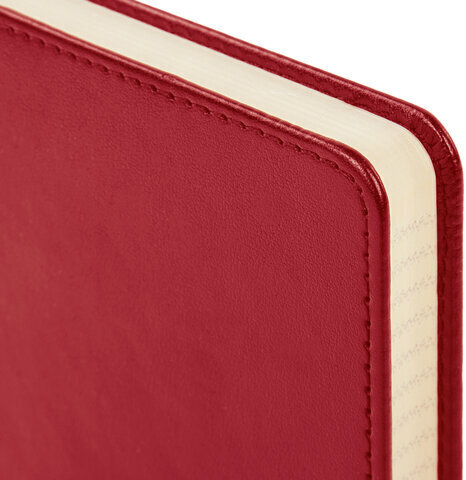 Блокнот А5 (148х218 мм), BRAUBERG "Income", 128 л., гладкий кожзаменитель, клетка, красный, 125209