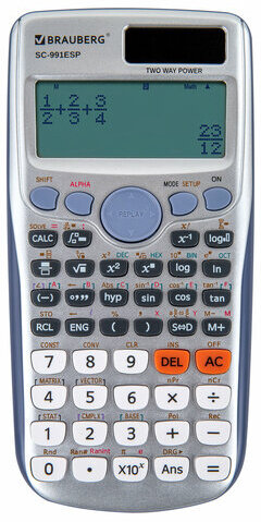 Калькулятор инженерный BRAUBERG SC-991ESP (165х84 мм), 417 функций, 10+2 разрядов, двойное питание, 271725