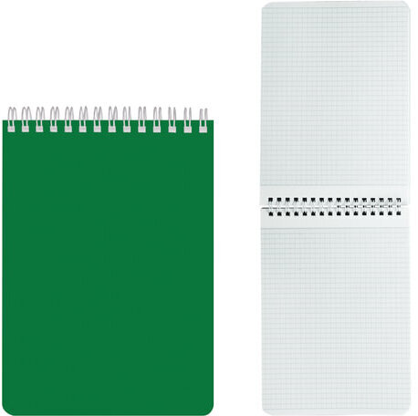 Блокнот А5 (145х212 мм), 60 л., гребень, лакированная обложка, клетка, HATBER, "Зелёный", 60Б5В1гр, B194065