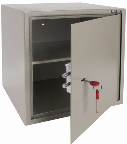 Сейф мебельный BRABIX "D-40m", 400х400х366 мм, 13 кг, ключевой замок, крепление к стене, 291164