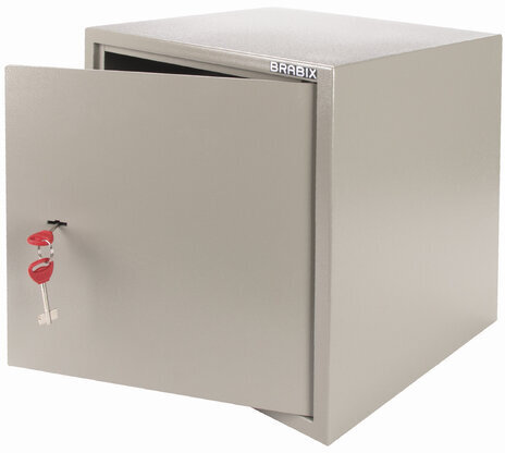 Сейф мебельный BRABIX "D-40m", 400х400х366 мм, 13 кг, ключевой замок, крепление к стене, 291164