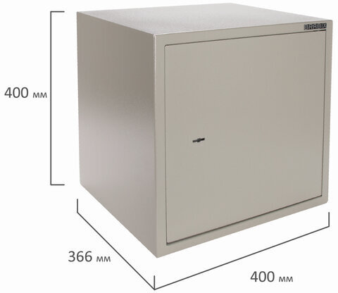 Сейф мебельный BRABIX "D-40m", 400х400х366 мм, 13 кг, ключевой замок, крепление к стене, 291164