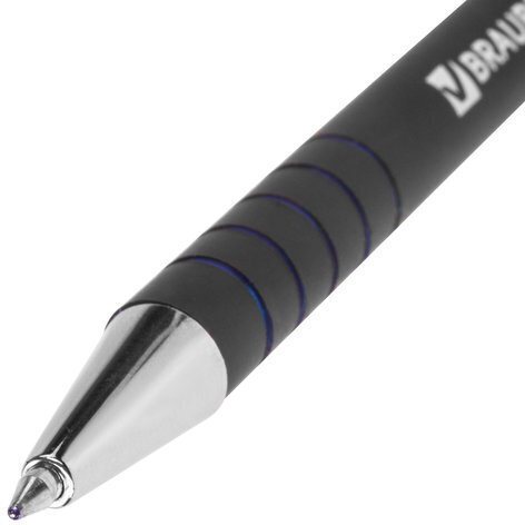 Ручка шариковая автоматическая BRAUBERG "Capital+", СИНЯЯ, корпус soft-touch, узел 0,7 мм, линия письма 0,35 мм, 141169