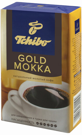 Кофе молотый TCHIBO (Чибо) "Gold Mokka", натуральный, 250 г, вакуумная упаковка