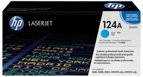 Картридж лазерный HP (Q6001A) ColorLaserJet CM1015/2600 и др, №124A, голубой, оригинальный, ресурс 2000 страниц