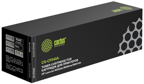 Картридж лазерный CACTUS (CS-CF540A) для HP LaserJet Pro M254/M280/M281, черный, ресурс 1400 стр.