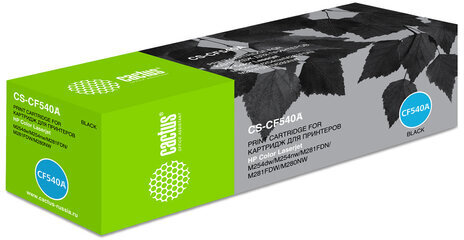 Картридж лазерный CACTUS (CS-CF540A) для HP LaserJet Pro M254/M280/M281, черный, ресурс 1400 стр.