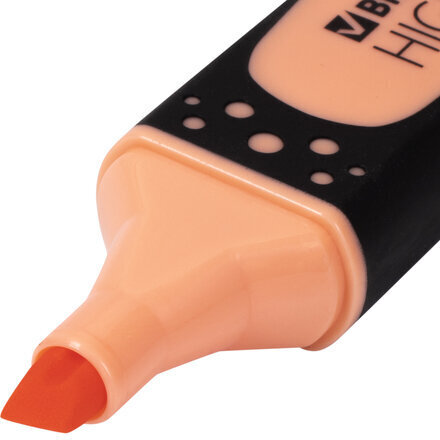 Текстовыделитель BRAUBERG "SUPER PASTEL", ПЕРСИКОВЫЙ, прорезиненный корпус, линия 1-5 мм, 151750