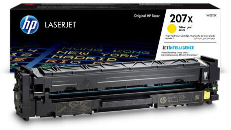 Картридж лазерный HP (W2212X) Color LJ M282/M283/M255, №207X, желтый, оригинальный, ресурс 2450 страниц