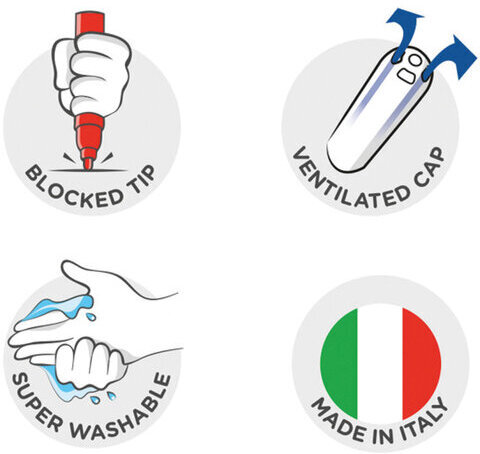 Фломастеры экологичные CARIOCA (Италия) "Joy" EcoFamily 12 цветов, вентилируемый колпачок, 43100