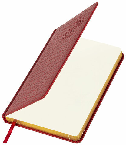 Ежедневник датированный 2024 А5 138x213 мм BRAUBERG "Comodo", под кожу, красный, 114836