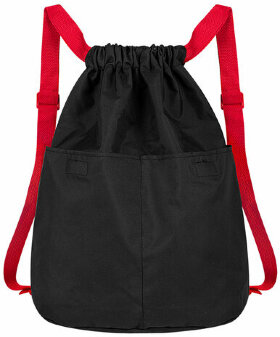 Рюкзак спортивный мешок HEIKKI PACK (ХЕЙКИ), 2 отделенения, увеличенный объем, 40х35 см, черно-красный, 272420
