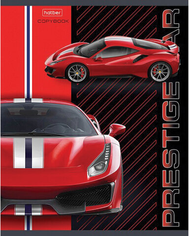 Тетрадь А5, 48 л., HATBER, скоба, клетка, выборочный лак, "Автопрестиж" (5 видов в спайке), 48Т5вмВ1